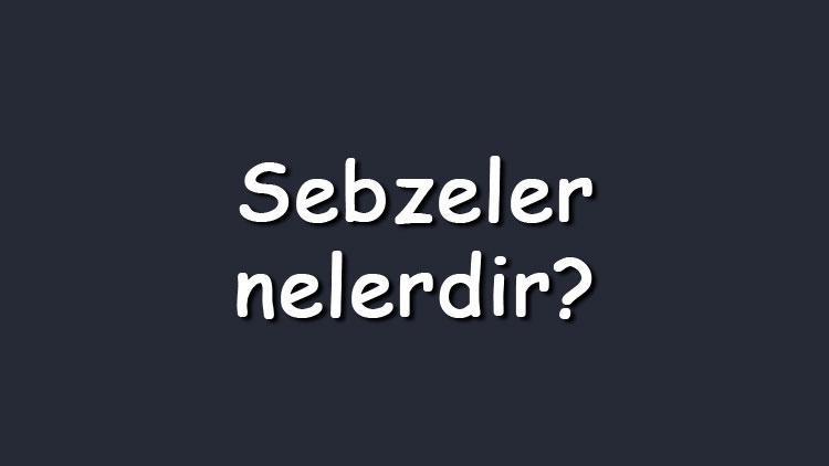 Sebzeler nelerdir En bilinen sebzeler ve özellikleri