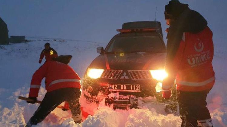 UMKEnin karla zorlu mücadelesi: 6 saat sonra hastaneye ulaştı