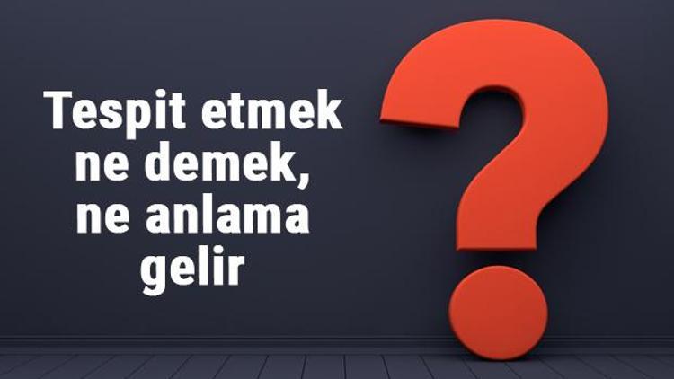 Tespit etmek ne demek, ne anlama gelir Tespit etmek bitişik mi yazılır, ayrı mı TDK sözlük anlamı