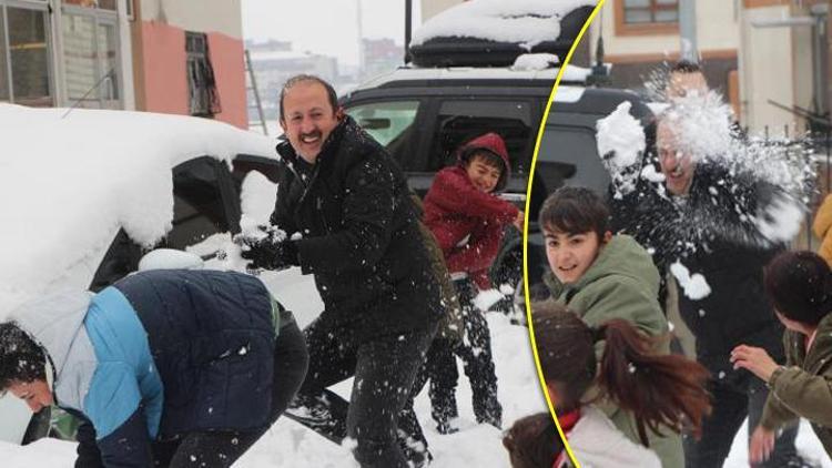 Şırnak Valisi Pehlivan, çocuklarla kar topu oynadı