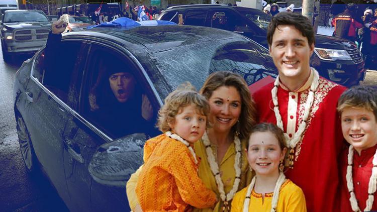 Aşı karşıtları sokağa döküldü... Kanada Başbakanı Trudeau ve ailesi gizli bir yere nakledildi