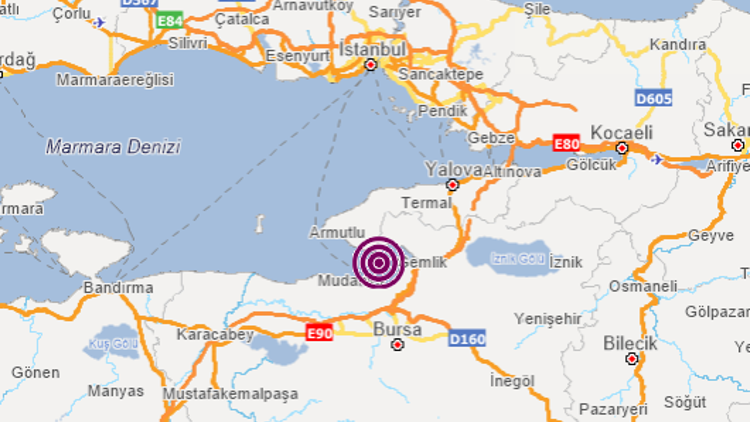Son dakika... Bursada Gemlik Körfezinde 3.9 büyüklüğünde deprem