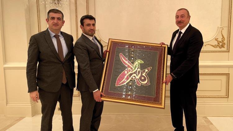 Azerbaycan Cumhurbaşkanı Aliyev, Selçuk ve Haluk Bayraktar’ı kabul etti