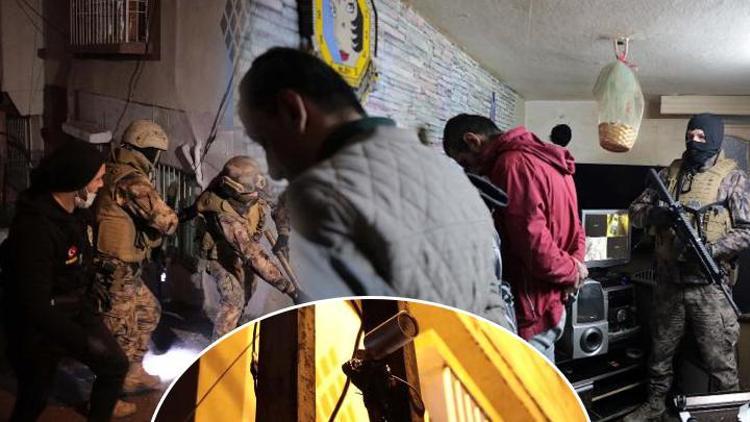 Gaziantepte uyuşturucu operasyonu Olası baskına karşı aydınlatma direğine kamera yerleştirmişler