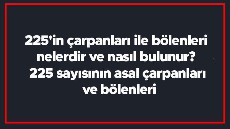 225in çarpanları ile bölenleri nelerdir ve nasıl bulunur 225 sayısının asal çarpanları ve bölenleri