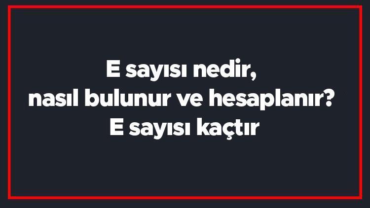 E sayısı nedir, nasıl bulunur ve hesaplanır E sayısı kaçtır