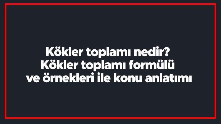 Kökler toplamı nedir Kökler toplamı formülü ve örnekleri ile konu anlatımı