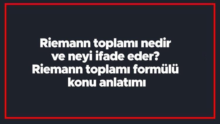 Riemann toplamı nedir ve neyi ifade eder Riemann toplamı formülü konu anlatımı