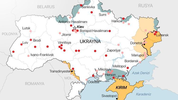Rusya Ukrayna savaşının haritası Nerelerde çatışma yaşanıyor