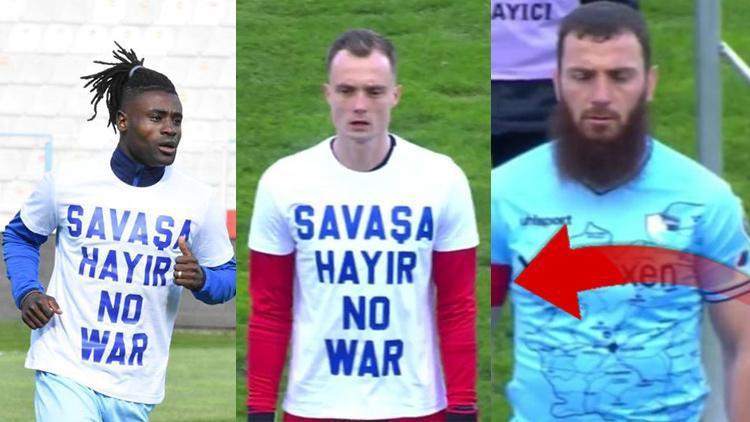 Erzurumsporlu futbolcu Aykut Demir, Savaşa hayır yazılı tişörtü giymedi