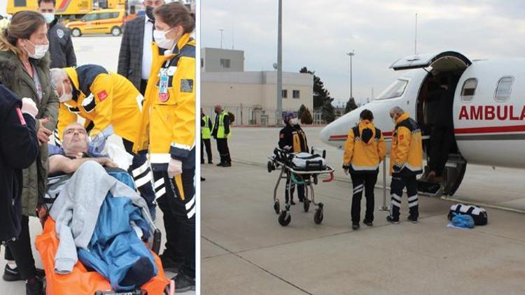 Ambulans uçakla Türkiye’ye götürüldü