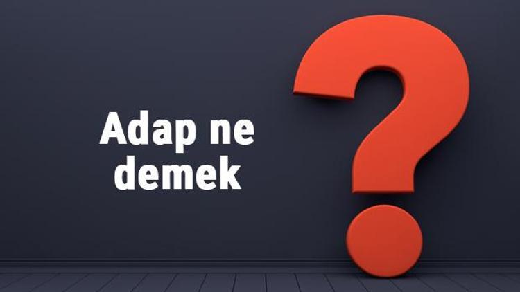 Adap ne demek, ne anlama gelir TDKya göre adap kelimesinin anlamı