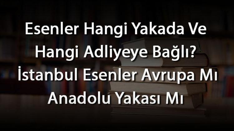 Esenler Hangi Yakada Ve Hangi Adliyeye Bağlı İstanbul Esenler Avrupa Mı Anadolu Yakası Mı