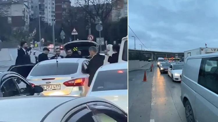 Eyüpsultanda düğün konvoyu yol kapattı, sürücüler isyan etti