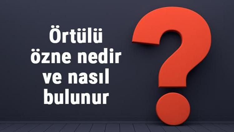 Örtülü özne nedir ve nasıl bulunur Örtülü özne örnekleri ile konu anlatımı