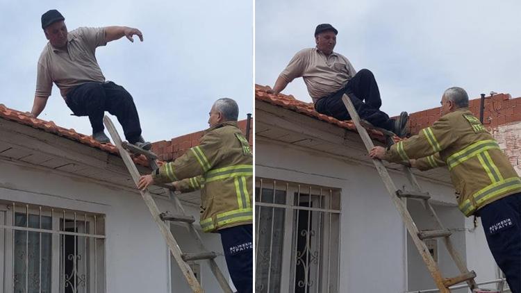 İnanılmaz olay: Çatıya çıktığı merdiveni çalınınca mahsur kaldı