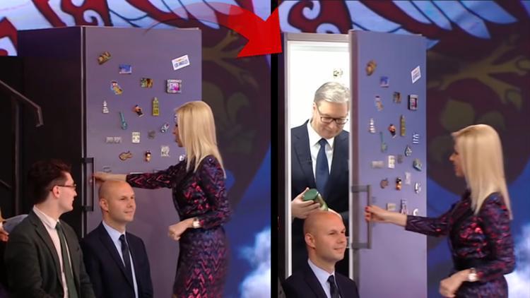 Sırbistanda şaşırtan yayın Cumhurbaşkanı canlı yayında buzdolabından çıktı