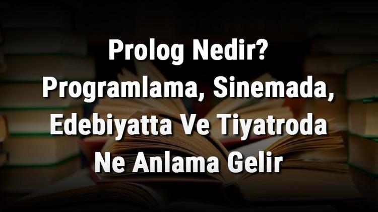 Prolog Nedir Programlama, Sinemada, Edebiyatta Ve Tiyatroda Ne Anlama Gelir