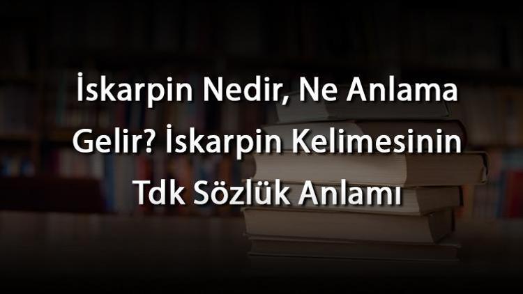 İskarpin Nedir, Ne Anlama Gelir İskarpin Kelimesinin Tdk Sözlük Anlamı