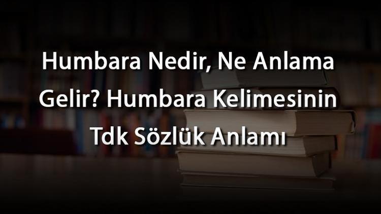 Humbara Nedir, Ne Anlama Gelir Humbara Kelimesinin Tdk Sözlük Anlamı