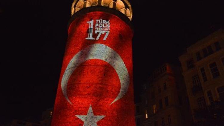 Türk Polis Teşkilatının 177. yılında, Galata Kulesinde görsel şölen