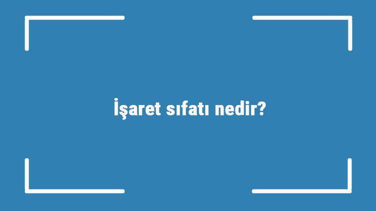 İşaret sıfatı nedir İşaret sıfatı ile ilgili örnek cümleler ve konu anlatımı