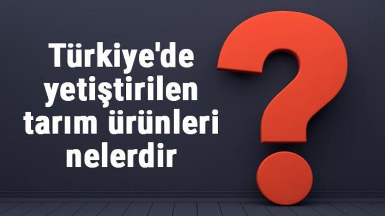 Türkiyede yetiştirilen tarım ürünleri nelerdir ve yetiştirildikleri yerler nerelerdir