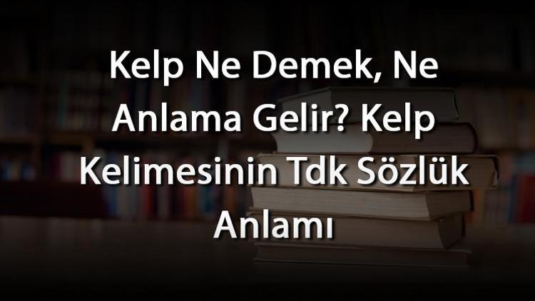 Kelp Ne Demek, Ne Anlama Gelir Kelp Kelimesinin Tdk Sözlük Anlamı