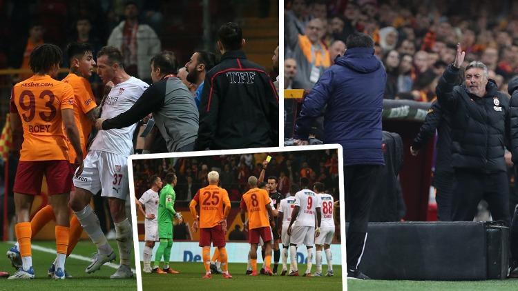 Galatasaray-Sivasspor maçında gerginlik anlar Domenec Torrent çok sinirlendi, oyuncular kafa kafaya geldi