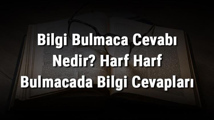 Bilgi Bulmaca Cevabı Nedir Harf Harf Bulmacada Bilgi Cevapları