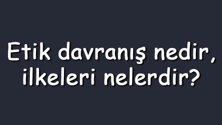 Etik davranış nedir, ilkeleri nelerdir Etik davranış nasıl olur