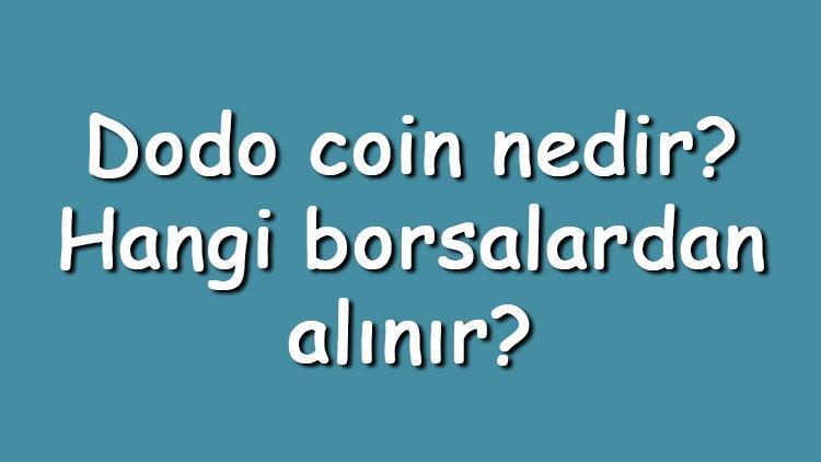 Dodo coin nedir Hangi borsalardan alınır Dodo ne zaman çıktı Ne iş yapar