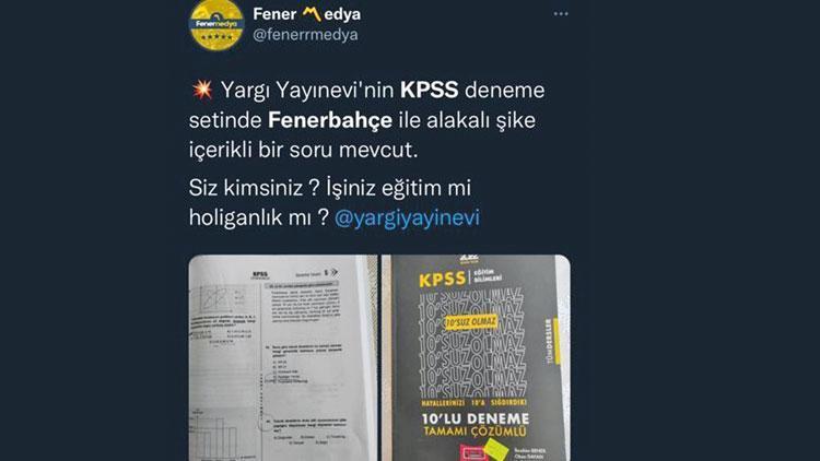 KPSS deneme sorusu Fenerbahçelileri kızdırdı
