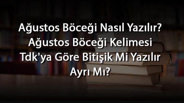 Ağustos Böceği Nasıl Yazılır Ağustos Böceği Kelimesi Tdkya Göre Bitişik Mi Yazılır Ayrı Mı