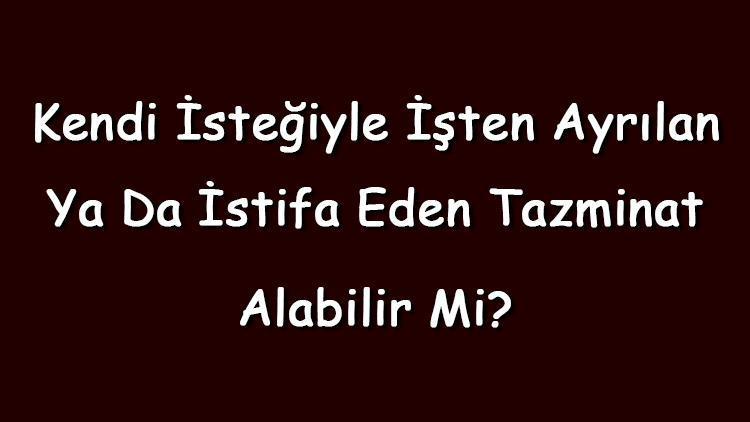 Kendi isteğiyle işten ayrılan ya da istifa eden tazminat alabilir mi Tazminat alma şartları (2022)