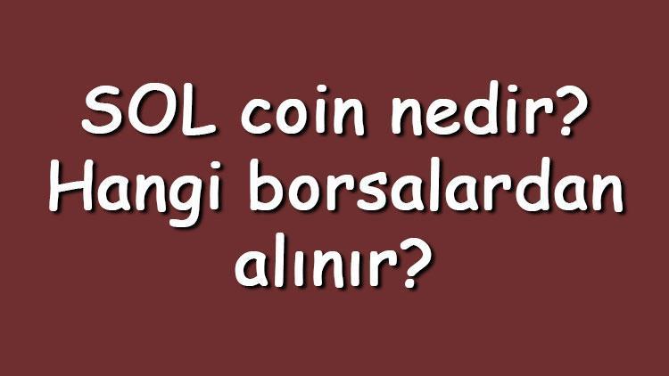 SOL coin nedir Hangi borsalardan alınır Solana ne zaman çıktı Ne iş yapar