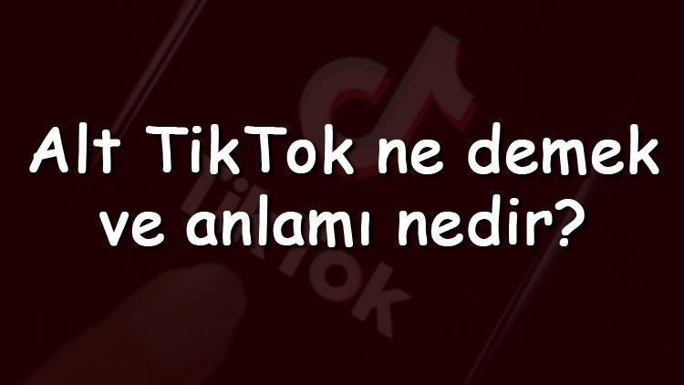 Alt TikTok ne demek ve anlamı nedir Alt TikTok ile Straight TikTok arasındaki farklar