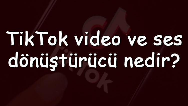 TikTok video ve ses dönüştürücü nedir TikTok video dönüştürücü uygulamalar