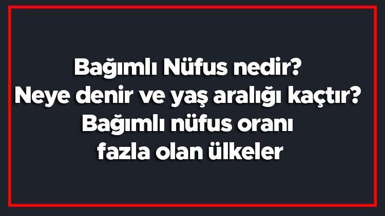 Bağımlı Nüfus nedir Neye denir ve yaş aralığı kaçtır Bağımlı nüfus oranı fazla olan ülkeler