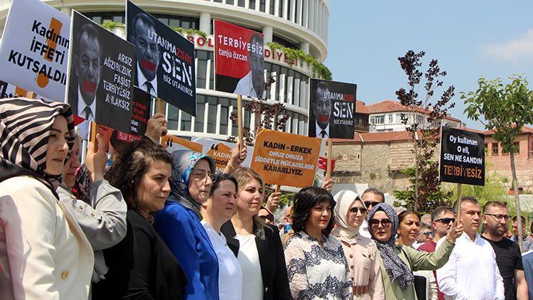 Bolu Belediye Başkanı Özcanın kadın meclis üyesine sözleri protesto edildi