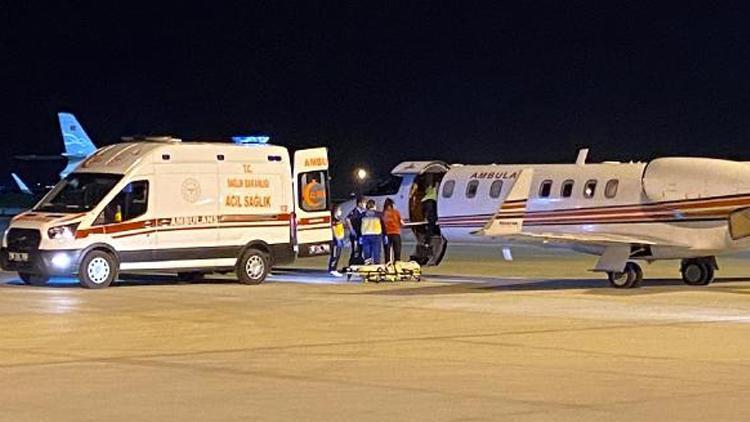Almanyadaki Türk hasta, ambulans uçakla Türkiyeye getirildi