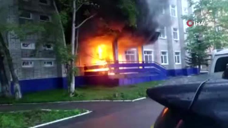 Rusyada karakol ateşe verildi