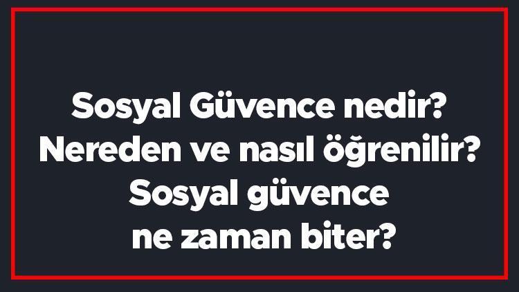 Sosyal Güvence nedir Nereden ve nasıl öğrenilir Sosyal güvence ne zaman biter