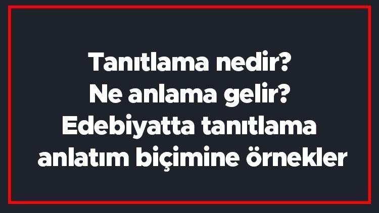 Tanıtlama nedir Ne anlama gelir Edebiyatta tanıtlama anlatım biçimine örnekler