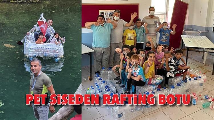 Pet şişeden rafting botu