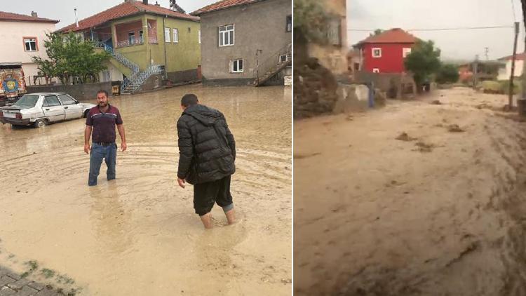 Aksaray’da dereler taştı, 15 evi su bastı