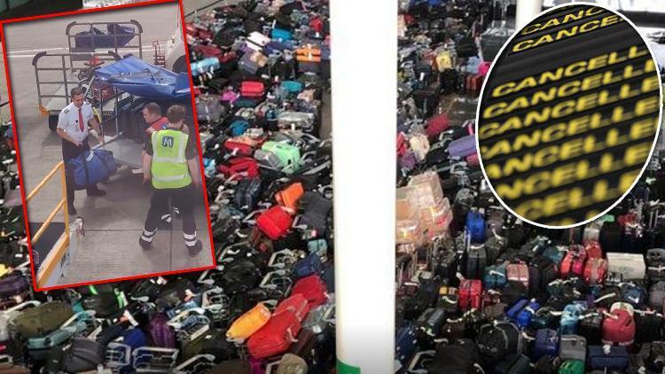 İngiltere’de havaalanı krizi büyüyor… Pilotlar bagaj taşırken görüntülendi