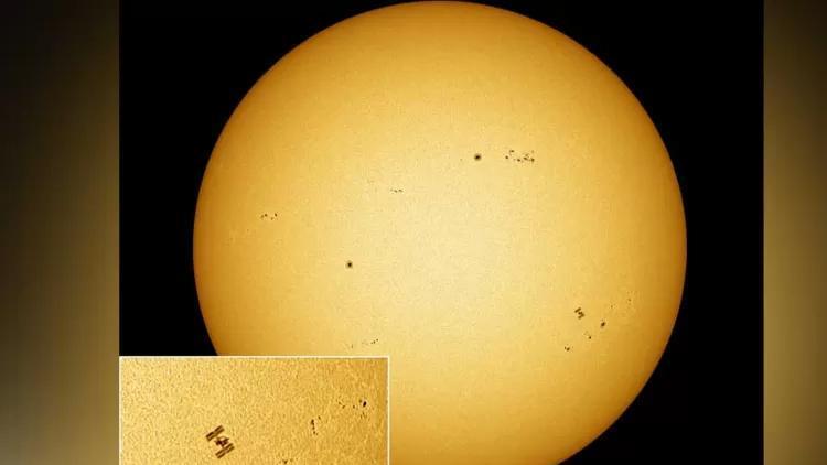 İngilterede bir fotoğrafçı, Uluslararası Uzay İstasyonunun güneşin etrafındaki silüetini fotoğrafladı