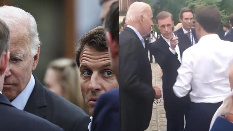Macron Bidena kötü haberi verirken kameralara yakalandı Jake Sullivan araya girdi ama olmadı...