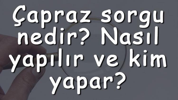 Çapraz sorgu nedir Nasıl yapılır ve kim yapar Çapraz sorgu örnekleri